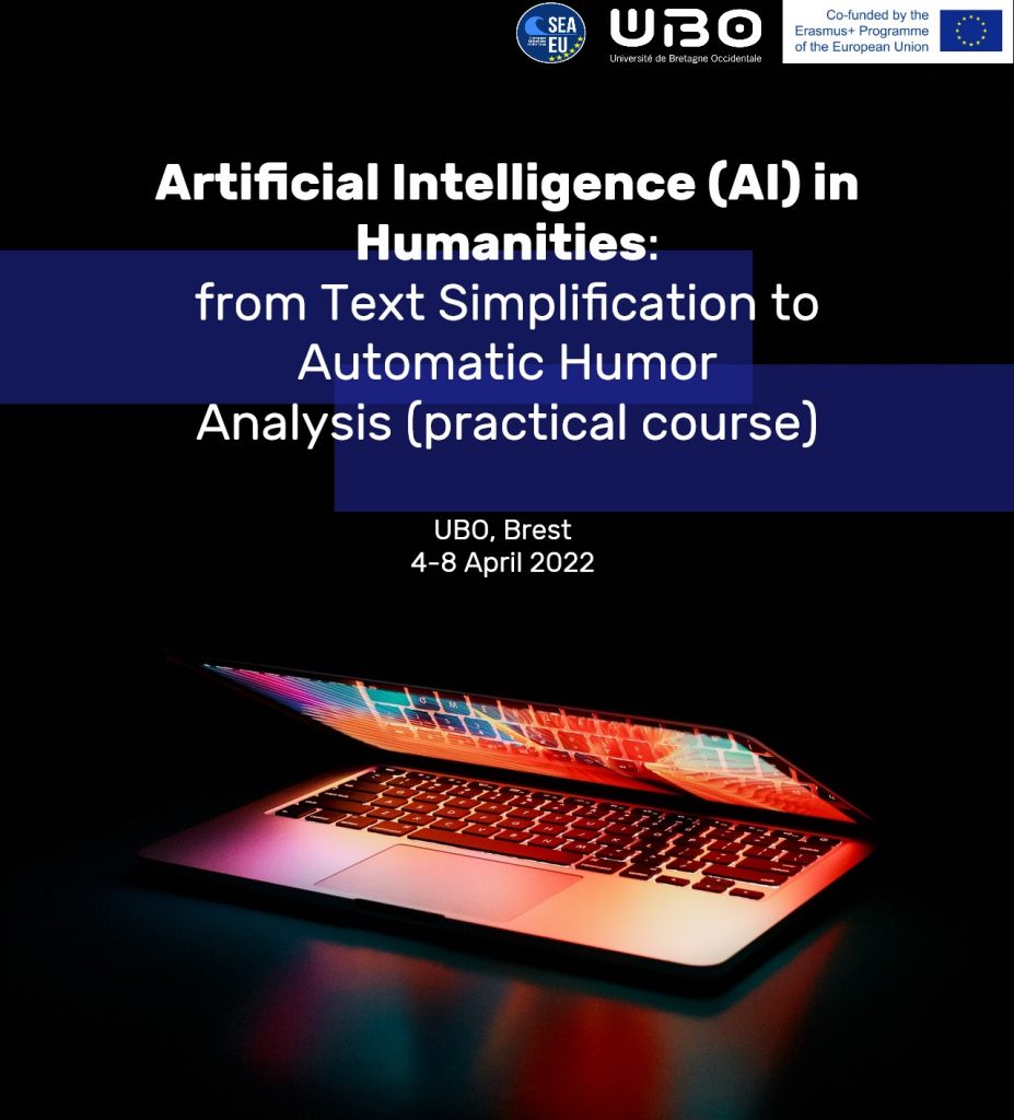 Artificial Intelligence (AI) in Humanities: from Text Simplification to Automatic Humor Analysis (practical course)