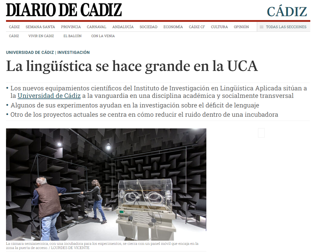 ¡El ILA y la nueva Unidad de Lingüística Experimental salen en el Diario de Cádiz y el Levante-EMV!