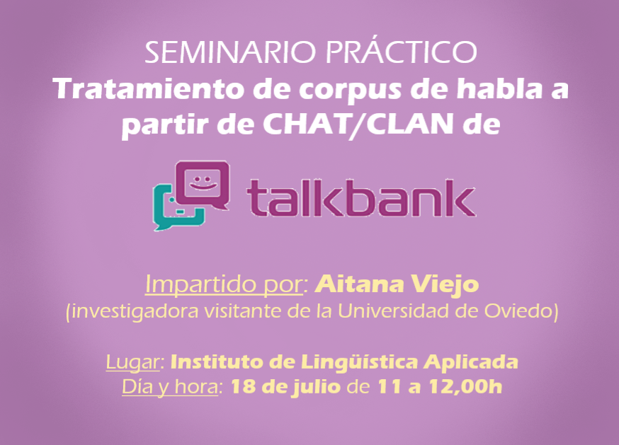 IMG Seminario práctico en el tratamiento de corpus de habla (TalkBank)