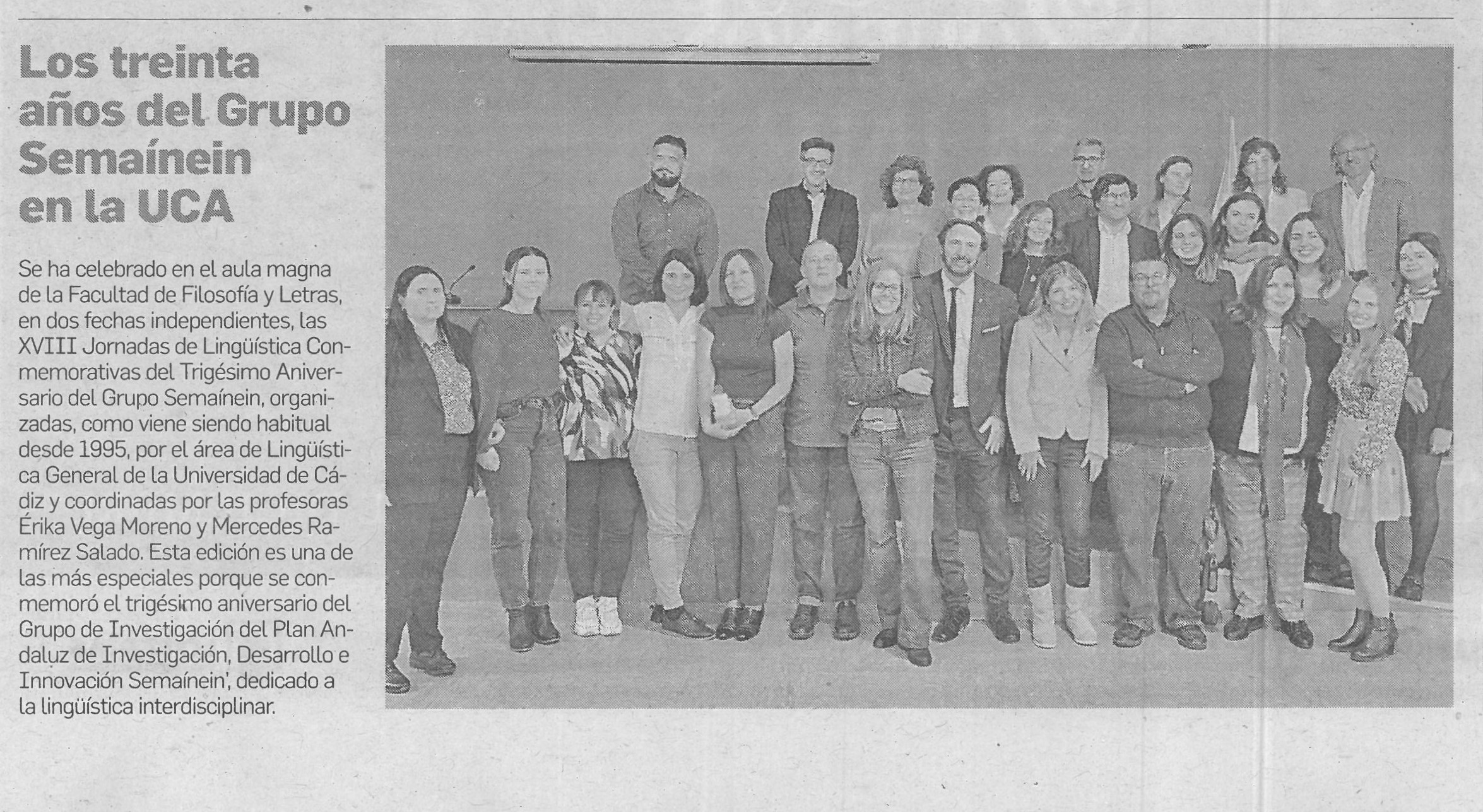 El grupo Semaínein en el Diario de Cádiz
