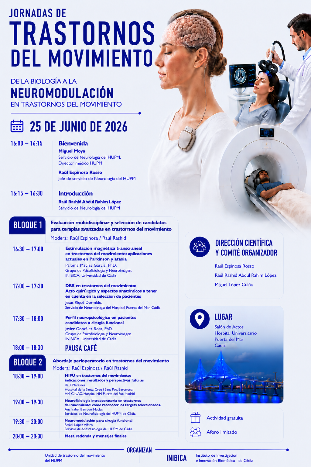 El Hospital Universitario Puerta del Mar acogerá las Jornadas sobre Trastornos del Movimiento: de la biología a la neuromodulación